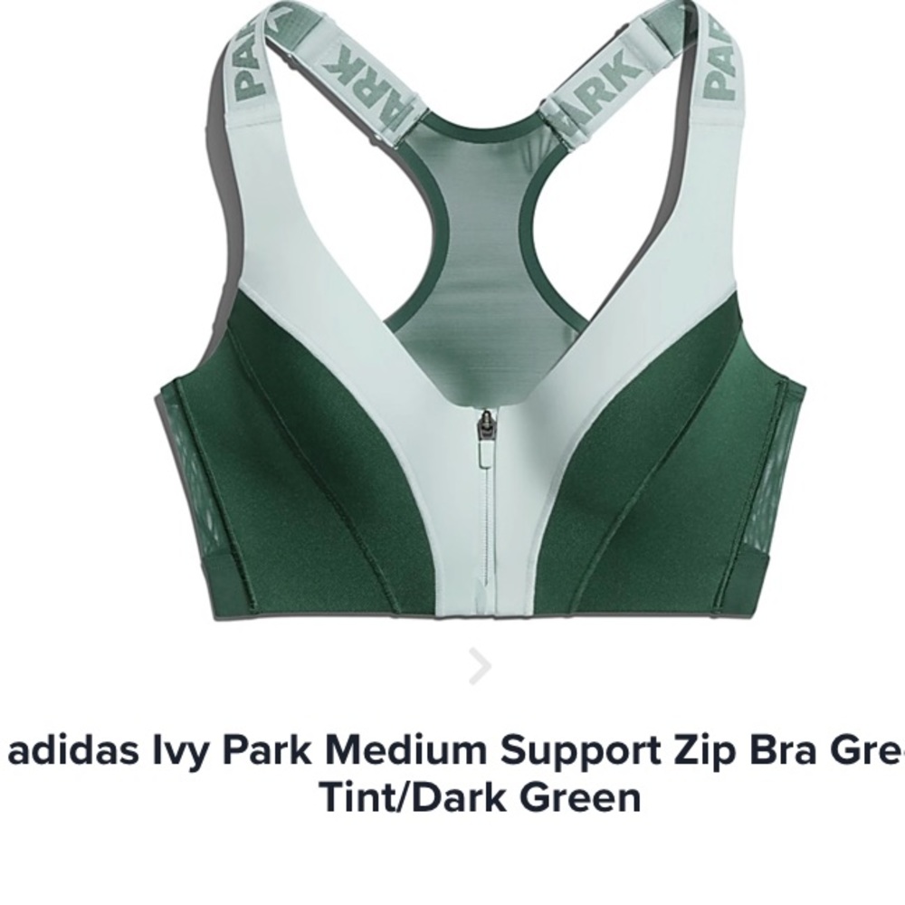 NWT adidas Ivy Park  Zip Bra Green size small